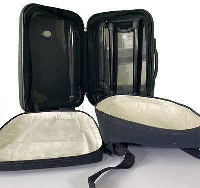 Hard-shell luggage with integrated divisible backpack